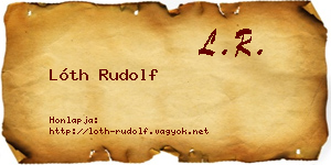 Lóth Rudolf névjegykártya